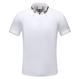 2022 Designer-Streifen-Poloshirt-T-Shirts, Schlangen-Polos, Biene, Blumenstickerei, Herren-High-Street-Mode-Pferde-Polo-T-Shirt