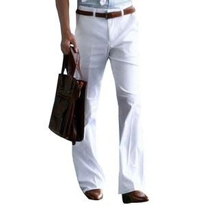 Pantaloni eleganti 2020 Nuovi pantaloni a zampa da uomo Pantaloni formali Pantaloni a zampa d'elefante Abito da ballo bianco formale per uomo Taglia 37