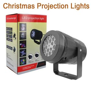 Strings Colorful 16 Patterns Christmas Laser Projector Outdoor Light Year Stage Disco Party Atmosphere Decoration Lamp