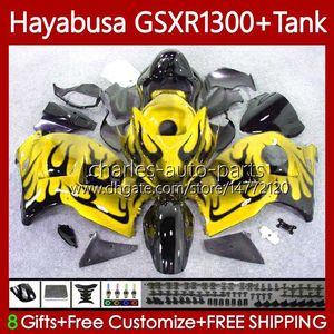 Bodys для Suzuki GSX-R1300 Hayabusa GSXR-1300 GSXR 1300 CC 96-07 74NO.208 1300CC GSXR1300 96 1996 1997 1998 1999 2000 2001 Yellow Flame GSX R1300 02 03 04 05 06 07