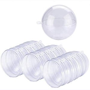 24 bolas / lote diy 70mm árvore de natal pendurado bola transparente bola transparente plástico enchido ornamento