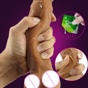 Sensazione di pelle realistico Dildo materiale morbido enorme Big Penis con ventosa Sex Toys per la donna Strapon Female Masturbation