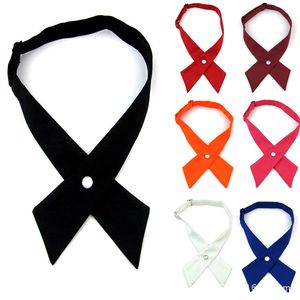 Hot Adjustable Cross Tie Wedding Bowtie bowknot Dailylife Criss-Cross Uniform Tie fashion Black/ Red 2021