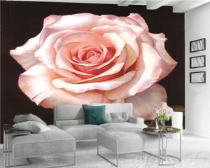 3D foto papel de parede personalizado flor papéis de parede rosa delicado flores românticas flora decorativa de seda papel de parede