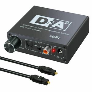 Hifi DAC Amp Convertitore audio da digitale ad analogico Connettori RCA 3.5mm Amplificatore per cuffie Toslink Uscita ottica coassiale DAC portatile 24 bit