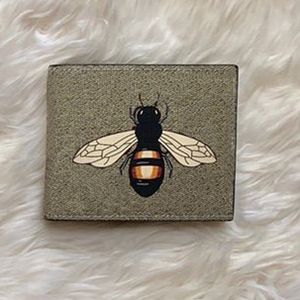 Klasyczne drukowane pszczoły krótkie portfele do męskich uchwytów kart dla kobiet prawdziwe skórzane PVC kluczowe portfele dla mężczyzn Rozmiar 11x9cm