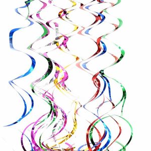 Party Decor Double Spiral Ornaments DIY Tak Hängande Streamers Swirl Wedding Sparkl Ribbon Födelsedagsdekoration 20220113 Q2