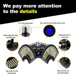 Discount E27 LED Deformable Folding Garage Lamp Super Bright Industrial Lighting 60W 80W 100W UFO High Bay Industrial Lamp for Warehouse