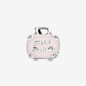 100% 925 Sterling Silver Lovely Travel Bag Charms Fit Original European Charm Bransoletka Moda Kobiety Wedding Engagement Biżuteria Akcesoria