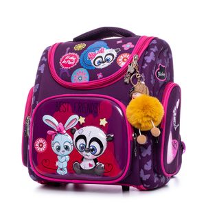 Wholesale girl bag panda resale online - Waterproof Children School Bags Orthopedic Backpack Primary Girls Satchels Cartoon Panda Rabbit Print Schoolbag Mochila Infantil LJ200918