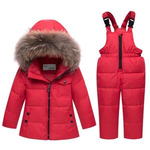 Russia primavera cappotto dei bambini della ragazza che coprono gli insiemi bambini vestiti della ragazza del neonato per capodanno parka inverno piumini neve usura LJ201125