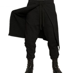 2021 Cool Mens Gothic Punk Style Harem Calças Preto Hip-hop desgaste solto calça cordurando sacolas dançando crothers