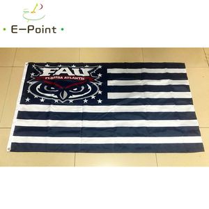 NCAA Florida Atlantic Owls Bayrağı 3 * 5ft (90 cm * 150 cm) Polyester Bayrak Banner Dekorasyon Uçan Ev Bahçe Bayrağı Şenlikli Hediyeler