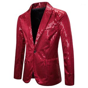 Kırmızı Pullu Glitter Blazer Erkekler Gece Kulübü Fantezi Kıyafet Ceket Ceket Erkek Parlak Balo Gösteri Ev Sahne Giyim Avrupa boyutu1