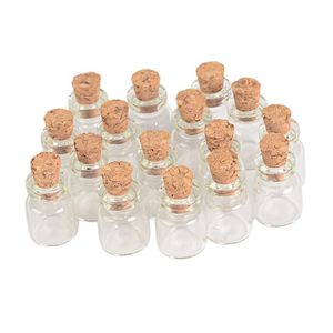 0.7ml 1ml 2.5ml Mini Transparent and Brown Color Bottles With Cork Empty Tiny Glass Amber Vials Jars Small Gift Bottle