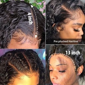 Water Wave Lace Front Wig Human Hair Wigs For Black Women Brazilian Hair 30 Inch Wet And Wavy HD Loose Deep Wave Frontal Wigfactory direct