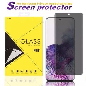 Protektor ekranu prywatności dla Samsung S23 S22 S21 S20 Ultra Note 20 10 Plus S9 Hartowane szkło z papierową skrzynką