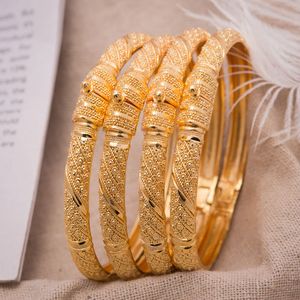 Mulheres pulseira de ouro cor de ouro Bangles para mulheres noiva pode abrir pulseiras indianas / etíopes / França / African / Dubai jóias presentes Y1218