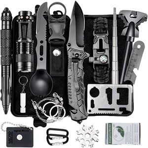 Outdoor Adventure Survival Zestaw Samopomoc Dmuchanie Nóż Porozumienia Pierwsza Pomoc Koc Firestick Self-Defense i Oszczędzanie życie HW92