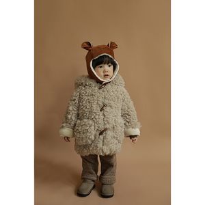 Kinder Polar Fleece Oberbekleidung Neue Mädchen Wolle Mit Kapuze Modische Dicke Wintermantel LJ201120