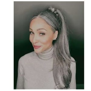Wholesale grey hairstyles for women for sale - Group buy Salt and pepper natural gray ponytail hairpiece wraps around silver grey brazilian hair pony tail long silky fashion women hairstyle g inch