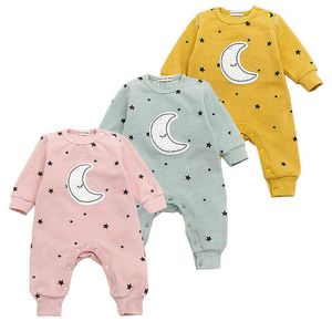 Baby Girls Long Sleeve Warm Romper Jumpsuit Playsuit Moon Outfits Baby Princess One Piece Cute Infant Girl Rompers Baby Clothing G1221