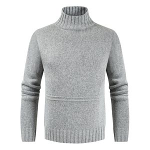 새로운 풀오버 가을 겨울 Turtleneck 단색 캐주얼 스웨터 남성 슬림 맞는 브랜드 니트 풀오버 201117