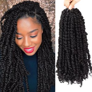 24 Inch Passion Twist Crochet Hair for Black Women, Pre-Twisted Curly Hair, 100g/Pcs Spring Twists Synthetic Braiding Hair Extensions, LS01