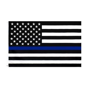 Thin Blue Line Flag American Police Flags 3x5FT USA General Election Country Banner for Trump Fans