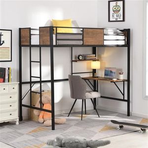 Wholesale twin bed with storage for sale - Group buy Loft Bed with Storage Shelves Pine Wooden Loft Bed Twin a39 a00
