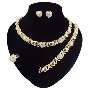 Wysokiej jakości Gold Plating Biżuteria Kobiety Zestaw Biżuterii 18K Złoto Plating Diament Biżuteria Zestaw