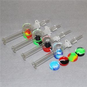 Néctar de vidro com pontas de quartzo narguilé Dab Straw Oil Rigs Silicone Smoking Pipe recupere os tubos de néctar