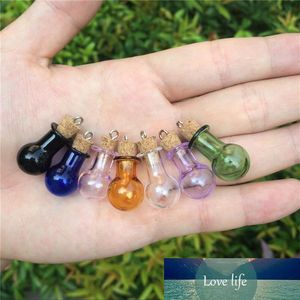 7pcs Mixed Mini Arts Glass Bottles with Metal Loop Pendant Small 9 Different Shape Bottles Pendants Jars Gift Vials New Arrival