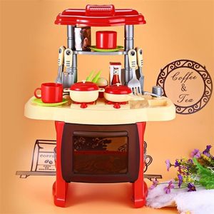 Crianças Finja Jogar Simulação Cozinha Brinquedos Conjunto de Cozinhar Jogo Mini Mini Utensílios Music Light Brinquedos Simulação Modelo LJ201211