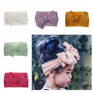 INS 15 kolory moda dziewczynki duże łuk opaski na głowę elastyczne opaski do włosów bowknot nagłówek dla dzieciaki głowica głowa noworodka turban gbae8