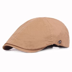 Cappello da strillone piatto classico vintage in cotone da uomo, berretto Ivy Gatsby con fascia metallica regolabile, berretto casual primaverile da donna