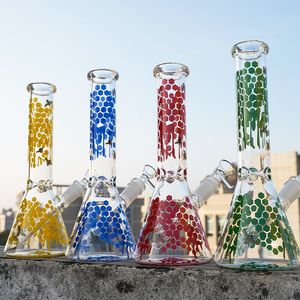 Partihandel Bägare Bongs Hookahs Rak typ Stil Bongs Vattenrör med diffunderad Downstems Glasskål 18.8MM Kvinna Gul Bee Glasolja DAB Riggar DCB20101