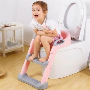 Katlanır bebek lazımlık koltuğu pisuar sırtlık eğitimi sandalye ile adım tabure merdiveni bebek toddlers erkek kızlar için güvenli tuvalet Potties 201117