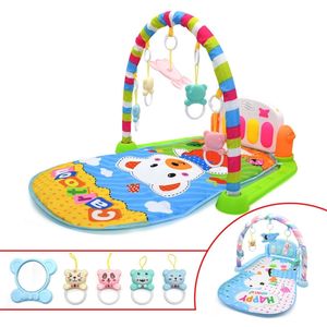 Bebek Müzik Raf Play Mat Çocuk Halı Bulmaca Halı Piyano Klavye ile Sevimli Hayvan Playmat Erken Eğitim Spor Salonu Oyun Pedi Oyuncak LJ200911