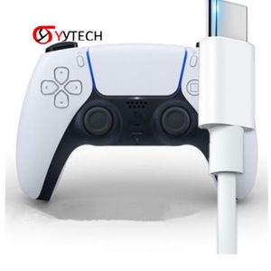 SYYTECH 2M Power Supply Charging Chargers Cable USB Port for PS5 Gaming Controller Black White