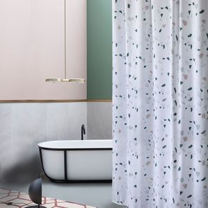 NEW LIANGQI Thicken terrazzo print Shower Curtain Bathroom partition Waterproof High quality Hanging curtain Home Decoration T200711