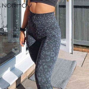 Normov Impressão Leopard Sport Leggings Yoga Mulheres Cintura Alta Cintura Sem Emenda Fitness Leggings Moda Camo Leggings Gym Tights H1221