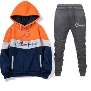 Homens jaqueta tracksuit casual esportes terno homens 2022 outono inverno dois pedaços definir mens sportswear pantspwork calças S-3XL