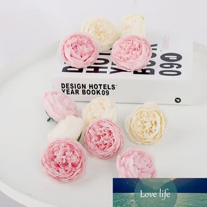 5pcs rosa flores artificiais cabeça de seda peônia falsa flor para casamento casa diy decoração festa de aniversário scrapbooking grinalda acessório