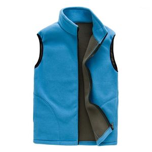 Men's Vests Wholesale- Men's Softshell Fleece Vest Slim Fit Windproof Tactical Jacket Active Gilet Sleeveless Stand Collar Winter Jacke