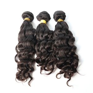 Factory supply directly wholesale glamorous virgin Brazilian deep body wave human hair bundles natural looking for women