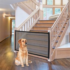 Dog Gate Ingenious Mesh Dog Fence For Indoor and Outdoor Safe Pet Dog gate Safety Enclosure Pet supplies Dropshipping LJ201201