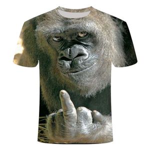 Tシャツ3D男性2020夏プリント動物モンキーTシャツ半袖面白いデザインカジュアルトップスティーオスTシャツサイズXXS-6XL