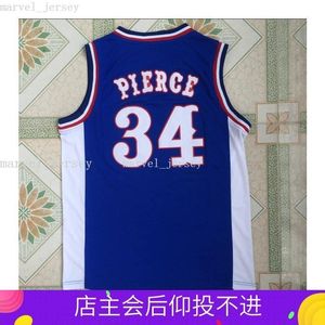 스티치 사용자 정의 NCAA 캔자스 대학 34 피어스 블루 자수 여성 청소년 망 농구 유니폼 XS-6XL NCAA