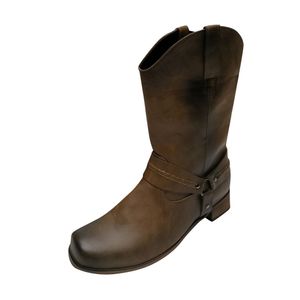 Men Kancooold 828 Leather Mens غير الرسمي غير المنزلق غير القابل للانزلاق مستديرًا ، أحذية رعاة البقر ذات الكعب المنخفض أحذية تنفس 1128 201019 848